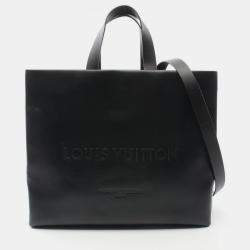 Pre Owned Louis Vuitton Shopper Tote Mm Bag Leather Black