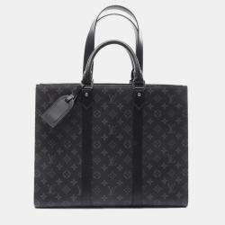 مملوكة مسبقًا حقيبة لويس فويتون ساك بلات ٢٤ ساعة بنمط مونوغرام أكلبس قماش مطلي جلد أسود