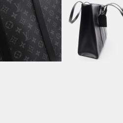 مملوكة مسبقًا حقيبة لويس فويتون ساك بلات ٢٤ ساعة بنمط مونوغرام أكلبس قماش مطلي جلد أسود