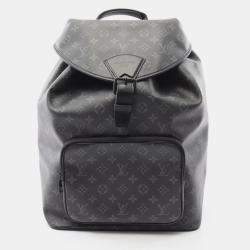 Pre Owned Louis Vuitton Montsouris Rucksack Coated Canvas And Leather Monogram Eclipse Black