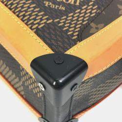 Pre Owned Louis Vuitton Damier Giant Nigo Collaboration Soft Trunk Pochette Shoulder Bag In Canvas Brown