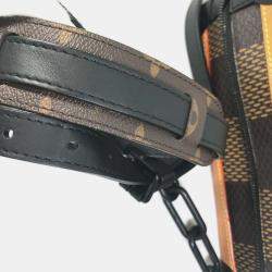 Pre Owned Louis Vuitton Damier Giant Nigo Collaboration Soft Trunk Pochette Shoulder Bag In Canvas Brown