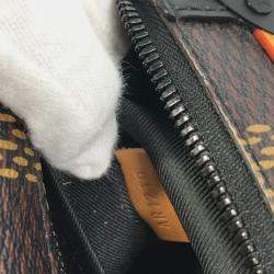 Pre Owned Louis Vuitton Damier Giant Nigo Collaboration Soft Trunk Pochette Shoulder Bag In Canvas Brown