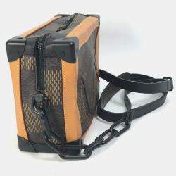 Pre Owned Louis Vuitton Damier Giant Nigo Collaboration Soft Trunk Pochette Shoulder Bag In Canvas Brown