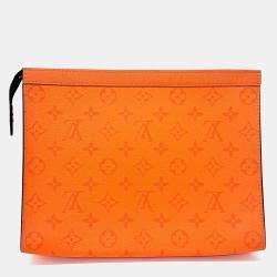 Pre Owned Louis Vuitton Orange Coated Canvas Eclipse Pochette Voyage MM