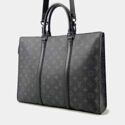 مملوكة مسبقًا Louis Vuitton Sac Plat / Horizontal Zip Noir Monogram Eclipse