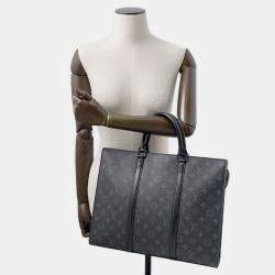 مملوكة مسبقًا Louis Vuitton Sac Plat / Horizontal Zip Noir Monogram Eclipse