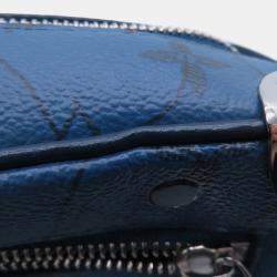 مملوكة مسبقًا حقيبة لوي فيتون سوفت ترانك صغيرة منقوشة بلون أزرق أكوا جاردن