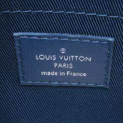 مملوكة مسبقًا حقيبة لوي فيتون سوفت ترانك صغيرة منقوشة بلون أزرق أكوا جاردن