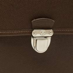 Pre Owned Louis Vuitton Anton Grizzli Taiga Leather Briefcase Bag