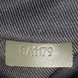 مملوكة مسبقًا حقيبة ماسنجر مزدوجة مسطحة لوي فيتون شادو مونوغرام جلد أخضر جيشي/أسود