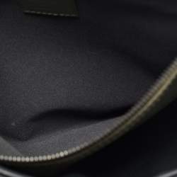 مملوكة مسبقًا حقيبة ماسنجر مزدوجة مسطحة لوي فيتون شادو مونوغرام جلد أخضر جيشي/أسود