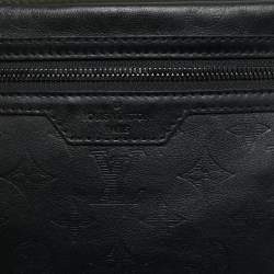 مملوكة مسبقًا حقيبة ماسنجر مزدوجة مسطحة لوي فيتون شادو مونوغرام جلد أخضر جيشي/أسود