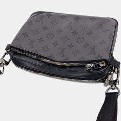 مملوكة مسبقًا حقيبة ماسنجر لوي فيتون تريو من الجلد الرمادي و PVC إكليبس