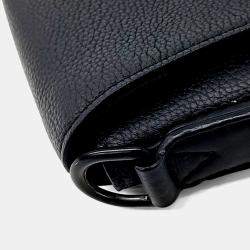 Pre Owned Louis Vuitton Black Leather Aerogram Messenger Bag