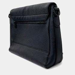 Pre Owned Louis Vuitton Black Leather Aerogram Messenger Bag