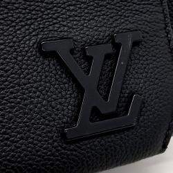 Pre Owned Louis Vuitton Black Leather Aerogram Messenger Bag