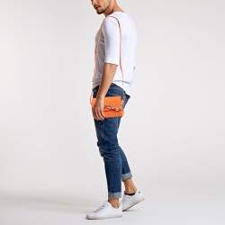 مملوكة مسبقًا Louis Vuitton Steamer Orange Monogram Taurillon Leather Wearable Wallet