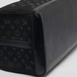 Pre Owned Louis Vuitton Light Up Keepall Bandouliere 50 Black Monogram Jacquard Duffel Bag