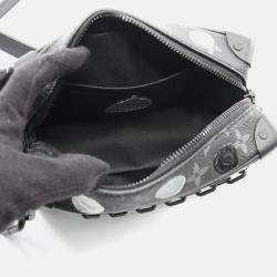 Pre Owned Louis Vuitton Lv X Yk Mini Soft Trunk Monogram Eclipse Shoulder Bag In Coated Canvas And Leather Black