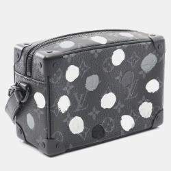 Pre Owned Louis Vuitton Lv X Yk Mini Soft Trunk Monogram Eclipse Shoulder Bag In Coated Canvas And Leather Black