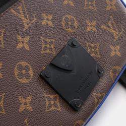 Pre Owned حقيبة لويس فيتون ماسنجر S-لوك قماش مغطى وجلد مونوغرام ماكاسار بني أزرق