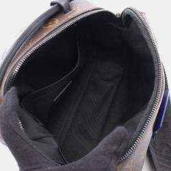 Pre Owned حقيبة لويس فيتون ماسنجر S-لوك قماش مغطى وجلد مونوغرام ماكاسار بني أزرق