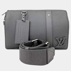 Pre Owned Louis Vuitton Grey Leather City Keepall