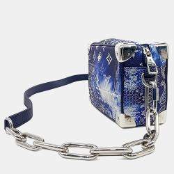 مملوكة مسبقًا Louis Vuitton Blue Leather Mini Soft Trunk