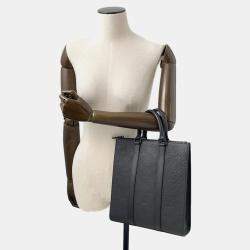 Pre Owned Louis Vuitton Sac Plat Black Monogram Taurillon