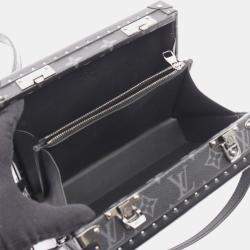 Pre Owned Louis Vuitton Monogram Eclipse Clutch Box Shoulder Bag In Pvc-Coated Canvas And Leather Black