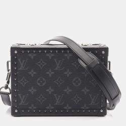 Pre Owned Louis Vuitton Monogram Eclipse Clutch Box Shoulder Bag In Pvc-Coated Canvas And Leather Black