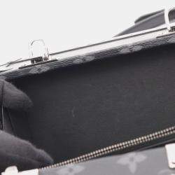 Pre Owned Louis Vuitton Monogram Eclipse Clutch Box Shoulder Bag In Pvc-Coated Canvas And Leather Black