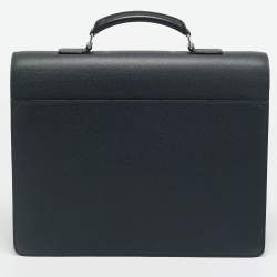 Pre Owned Louis Vuitton Robusto 3 Navy Blue Taiga Leather Briefcase