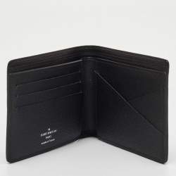 Pre Owned محفظة لوي فيتون ثنائية الطي من جلد إيبي أسود