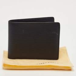 Pre Owned محفظة لوي فيتون ثنائية الطي من جلد إيبي أسود