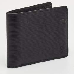 Pre Owned محفظة لوي فيتون ثنائية الطي من جلد إيبي أسود