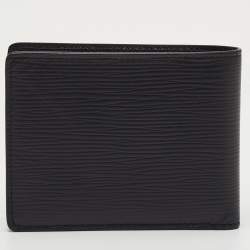 Pre Owned محفظة لوي فيتون ثنائية الطي من جلد إيبي أسود