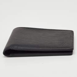 Pre Owned محفظة لوي فيتون ثنائية الطي من جلد إيبي أسود