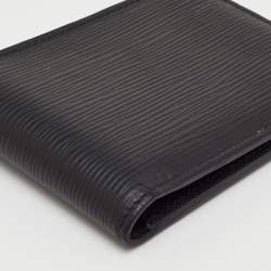 Pre Owned محفظة لوي فيتون ثنائية الطي من جلد إيبي أسود