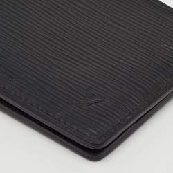 Pre Owned محفظة لوي فيتون ثنائية الطي من جلد إيبي أسود