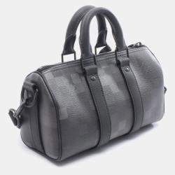 Pre Owned حقيبة لوي فيتون كييبال باندولير 25 مونوغرام ماكاسار داموفلاج كانفاس مطلي وجلد أسود