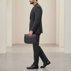 Pre Owned Louis Vuitton Toiletry Kit Black Damier Graphite Canvas Pouch