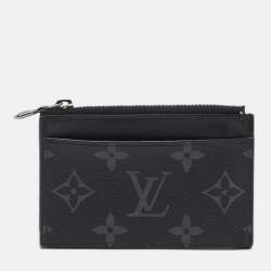 Pre Owned Louis Vuitton Monogram Eclipse Canvas Coin Card Holder