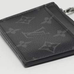 Pre Owned Louis Vuitton Monogram Eclipse Canvas Coin Card Holder