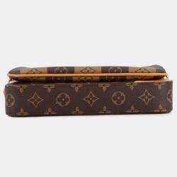 Pre Owned حقيبة لوي فويتون تريو مسنجر بني مونوغرام شريط "لو" مربع