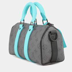 Pre Owned حقيبة لويس فيتون كييبول باندولير فيروزي/نوير مونوجرام إكليبس ريفيرس حجم خمسة وعشرون