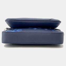 Pre Owned حقيبة ميسنجر ثلاثية لوي فيتون مونوغرام أزرق أكواريل