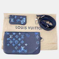 Pre Owned حقيبة ميسنجر ثلاثية لوي فيتون مونوغرام أزرق أكواريل