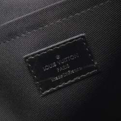 Pre Owned حقيبة كتف لوي فيتون ستيمر ميسنجر قماش مطلي وجلد مونوغرام إكليبس رمادي